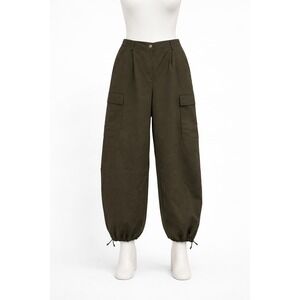 Open Edit Olive Green High Waist Cargo Balloon Pants XL Streetwear Utility